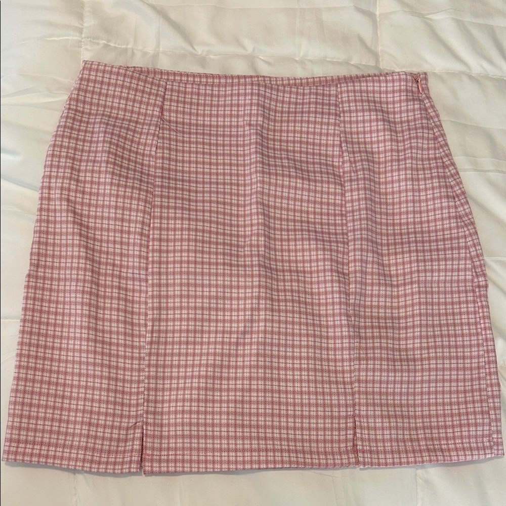 Boutique Stylish Pink Checkered Women's Skirt